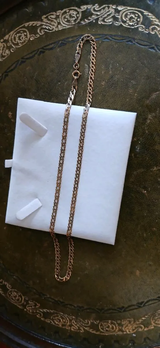 9ct Gold diamond cut Belcher chain - Image 2