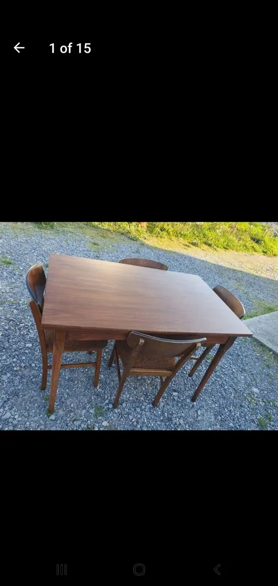 Mid century teak draw leaf dining set - Image 1