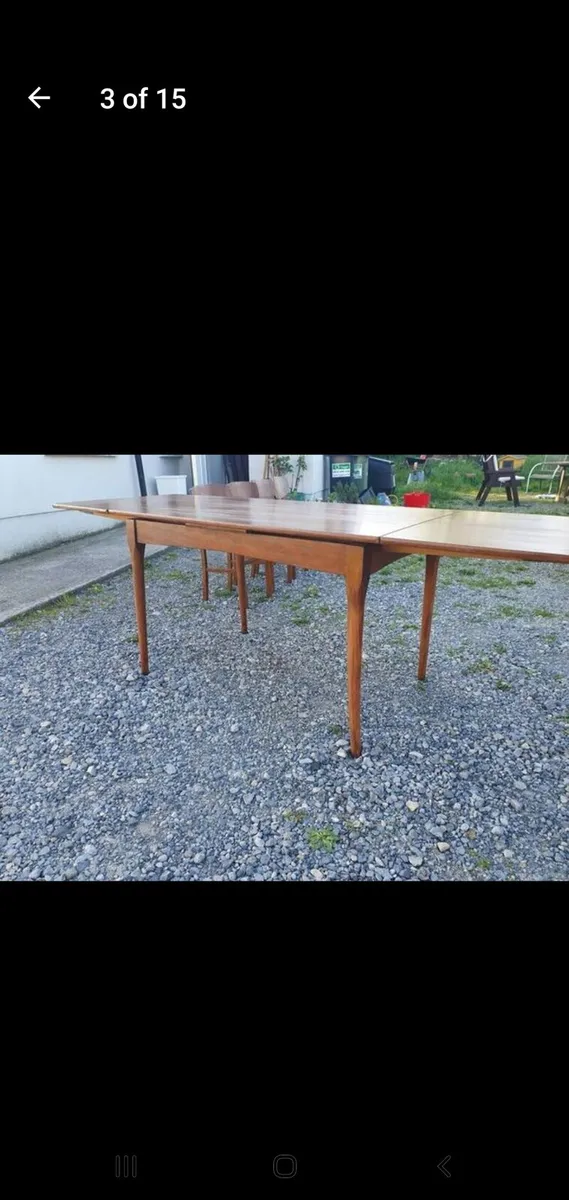 Mid century teak draw leaf dining set - Image 2