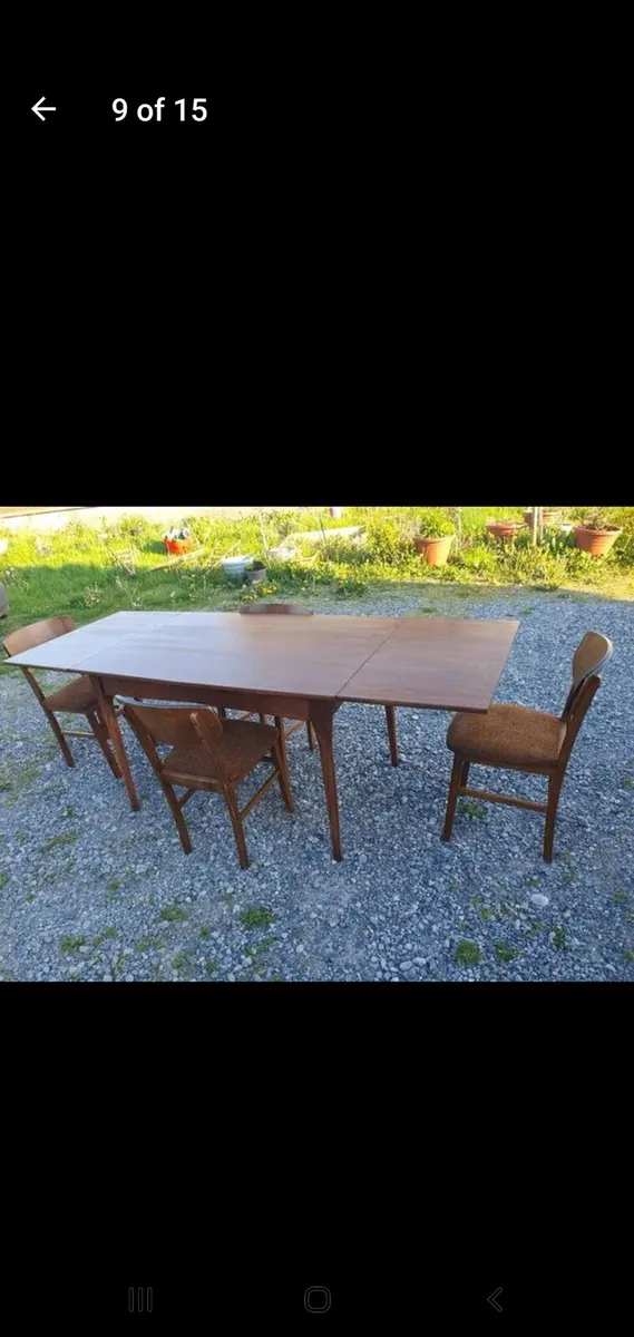 Mid century teak draw leaf dining set - Image 3