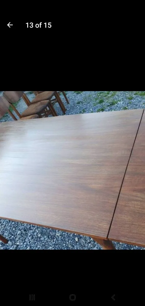 Mid century teak draw leaf dining set - Image 4