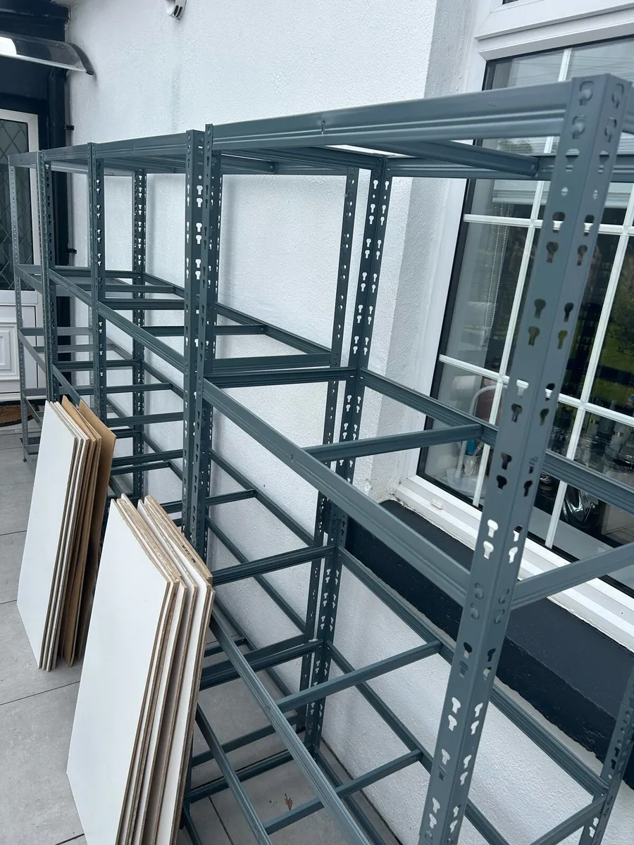 4 metal garage shelves - Image 3