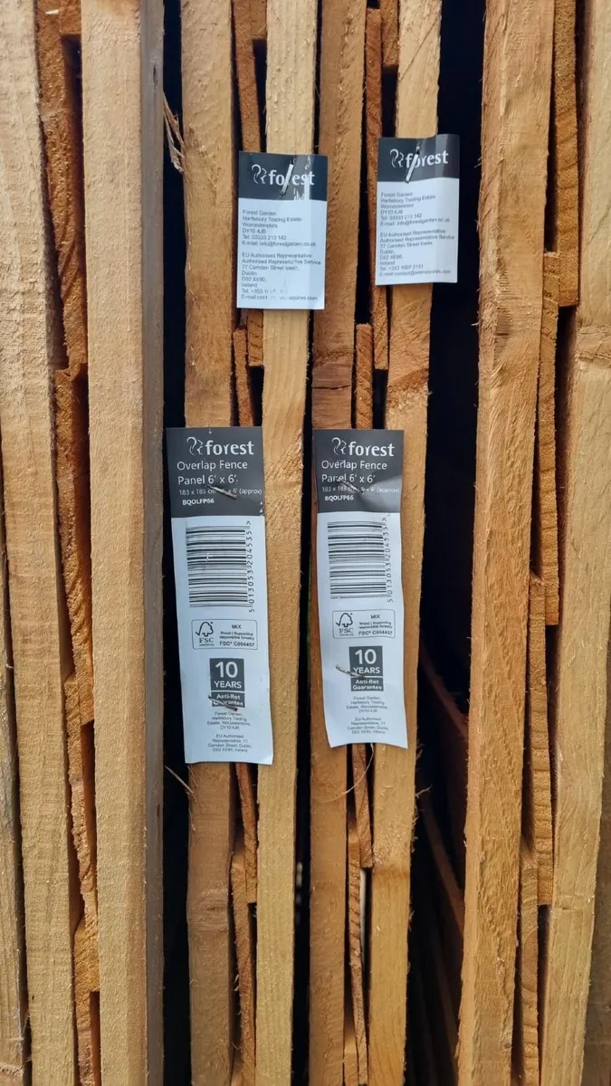 Traditional Overlap Dip 6FT Fence Panel X 6 - Image 2