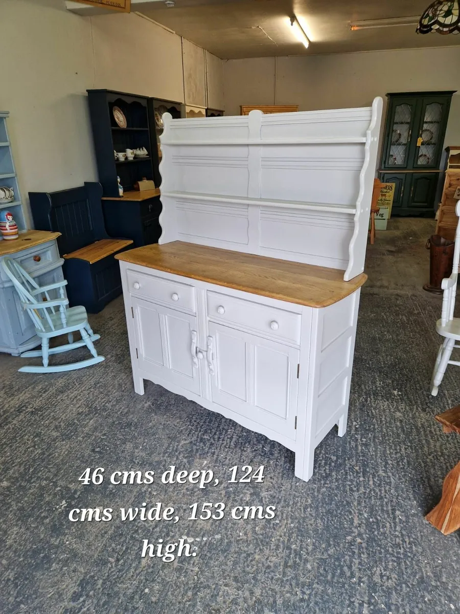 Vintage ercol oak kitchen dresser, grey - Image 2