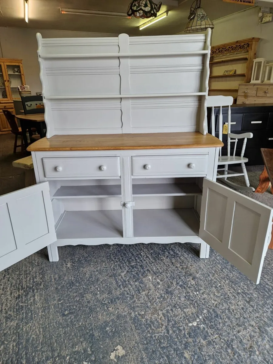 Vintage ercol oak kitchen dresser, grey - Image 4