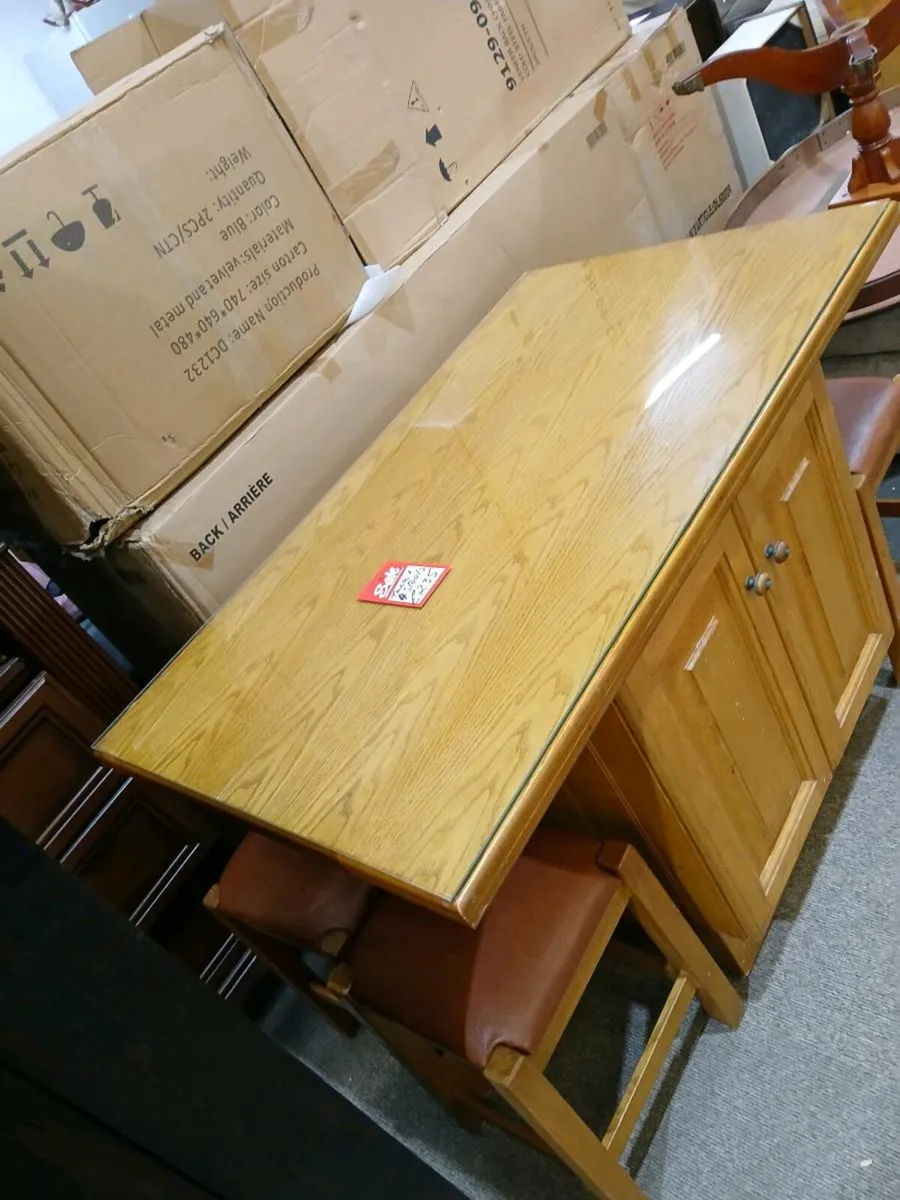Table with storage  and 4 stools - Image 2