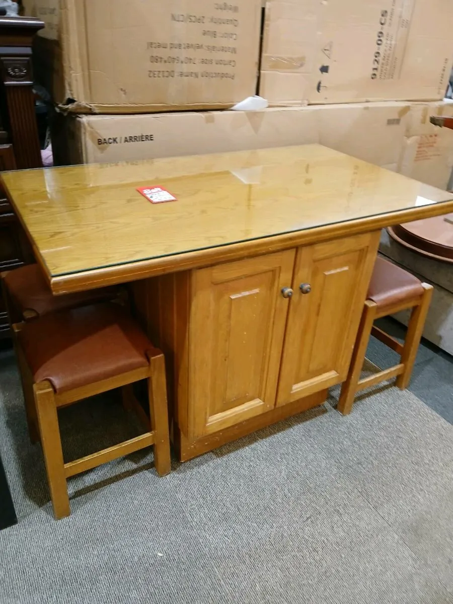 Table with storage  and 4 stools - Image 4