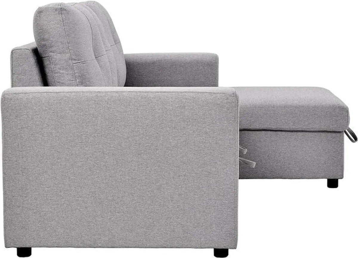 Silver Grey Corner Sofa Bed Storage Free Delivery - Image 3