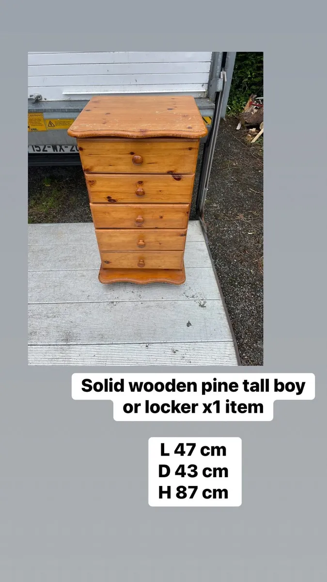 Wooden tall boy / or locker unit (pine) - Image 2