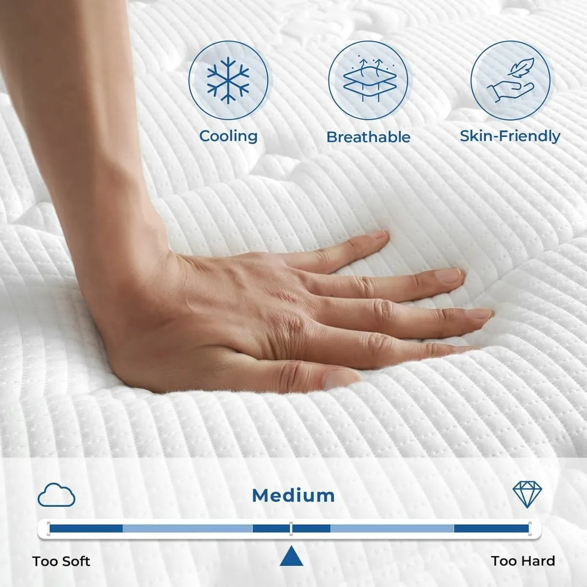 Double Mattress Breathable Foam Medium135x190x24cm - Image 3