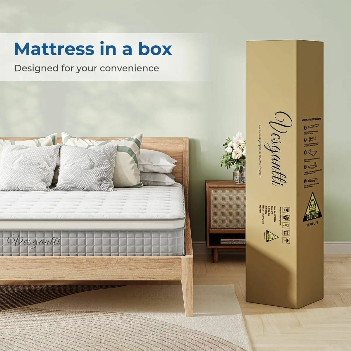 Double Mattress Breathable Foam Medium135x190x24cm - Image 4