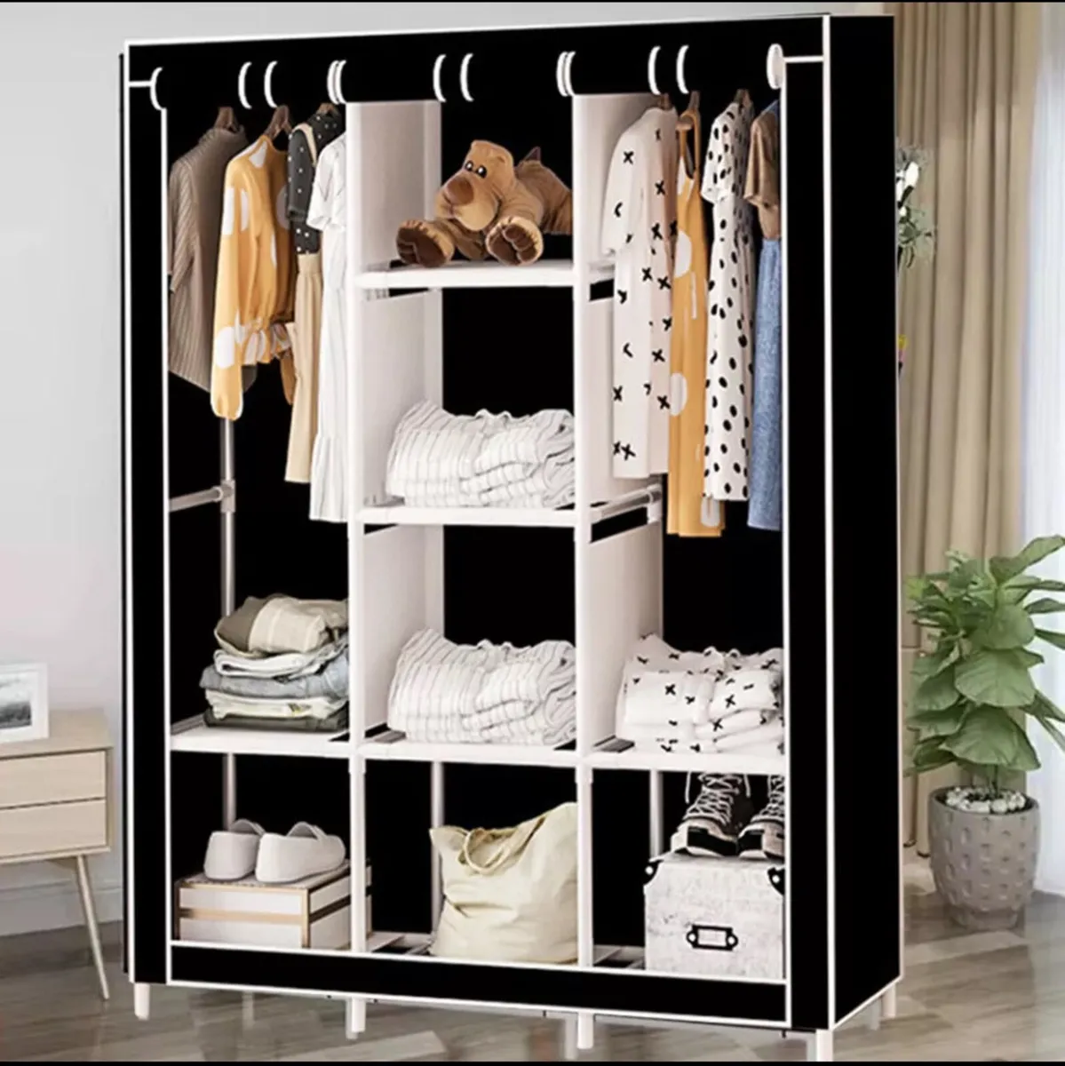 Canvas Covered Wardrobe Metal Frame NEW - Image 1