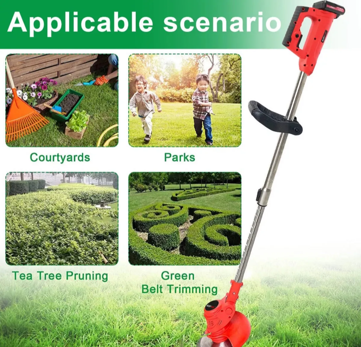 21V Cordless Strimmer Grass Trimmer Edger NEW - Image 2
