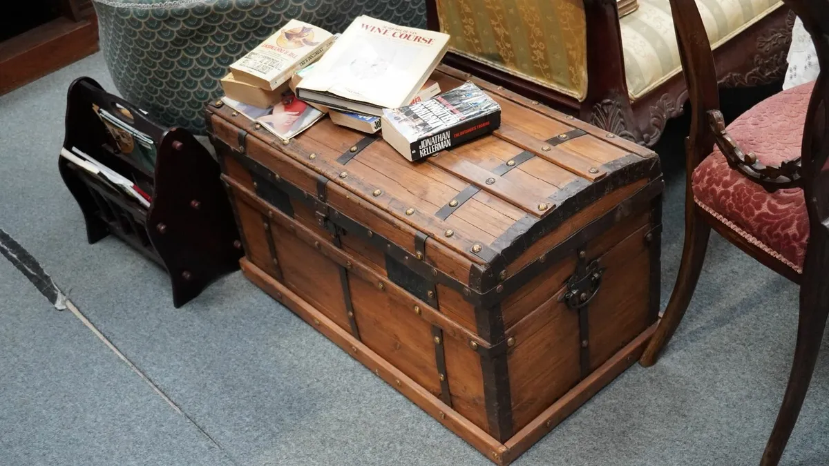 Vintage Spanish Wooden Trunk - Image 2