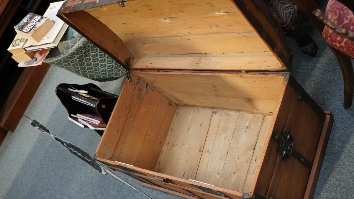 Vintage Spanish Wooden Trunk - Image 3