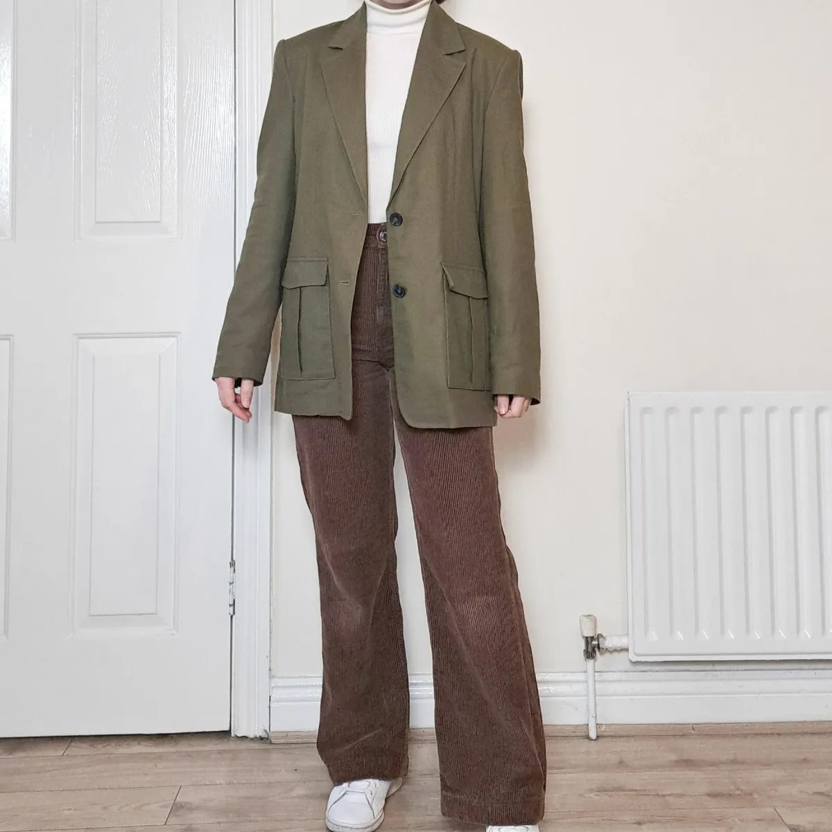 Zara Green Khaki Blazer Size XS - Image 2
