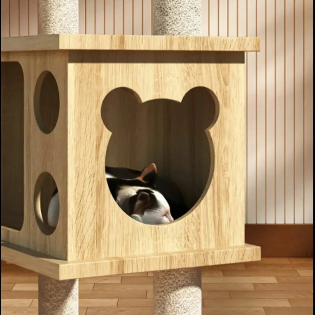 Cat tree scratcher brand new wooden - Image 2