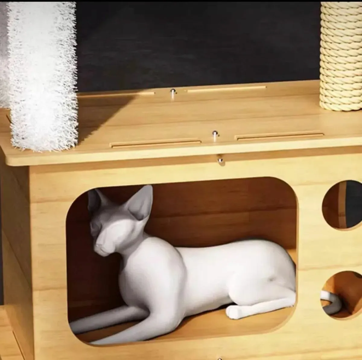 Cat tree scratcher brand new wooden - Image 3