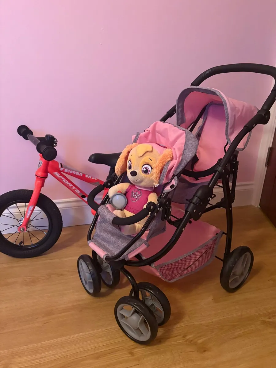 Balance Bike, Doll Double Buggy & High Chair - Image 1