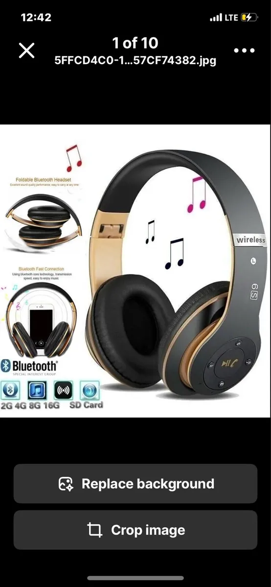 Foldable Bluetooth Wireless Headset Headphones NEW - Image 1