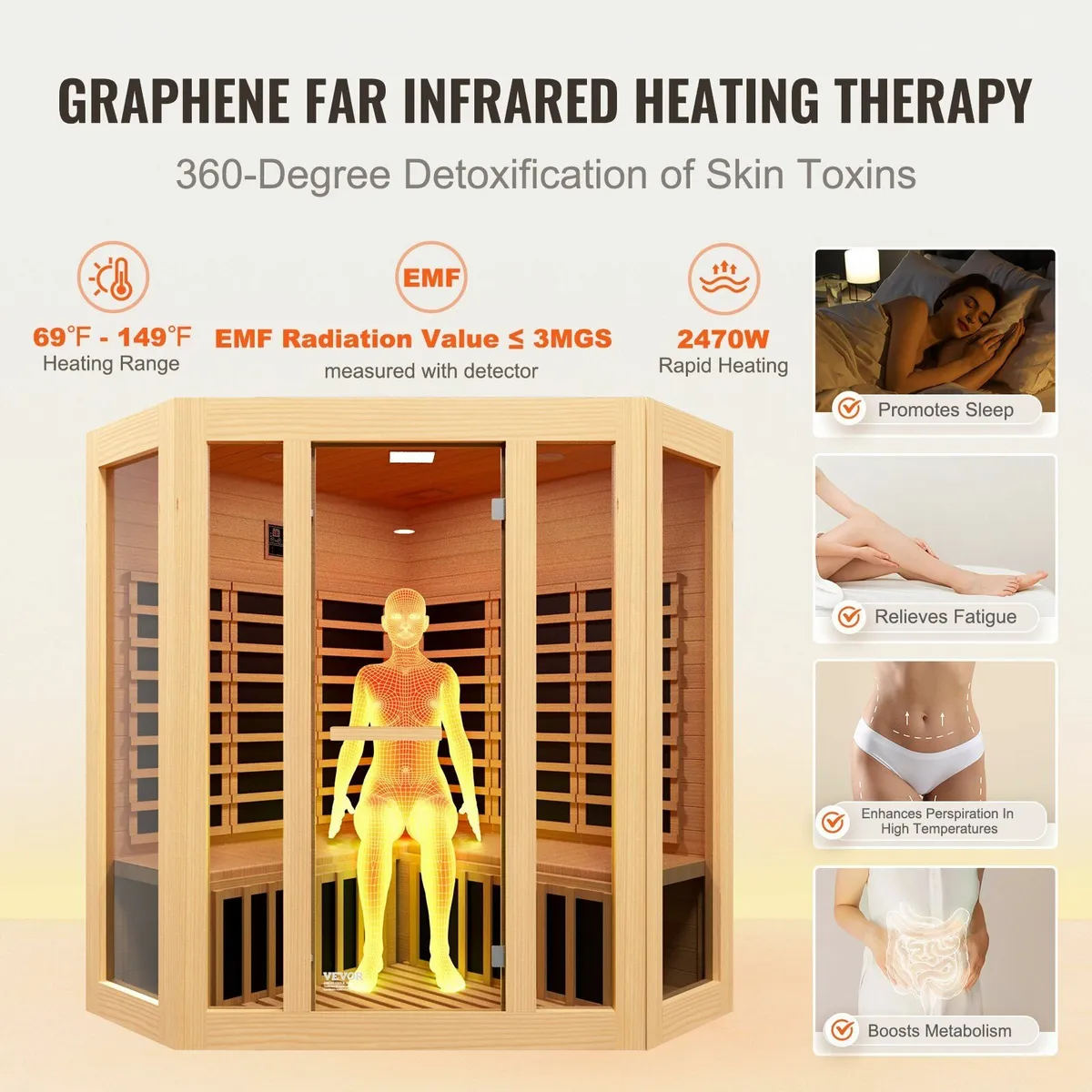 Far Infrared Wooden Sauna Room  3-4 people - Image 2
