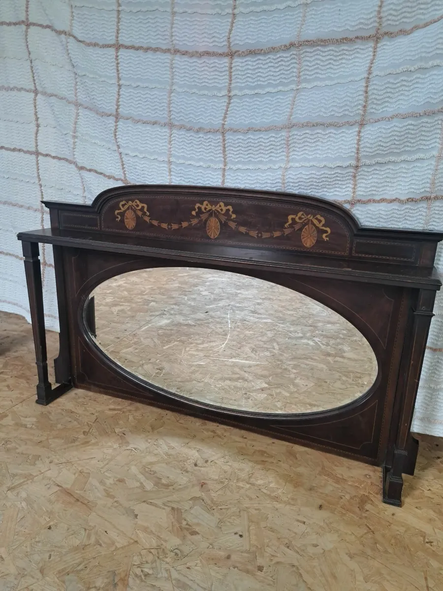 Antique Mahogany Overmantle - Image 1