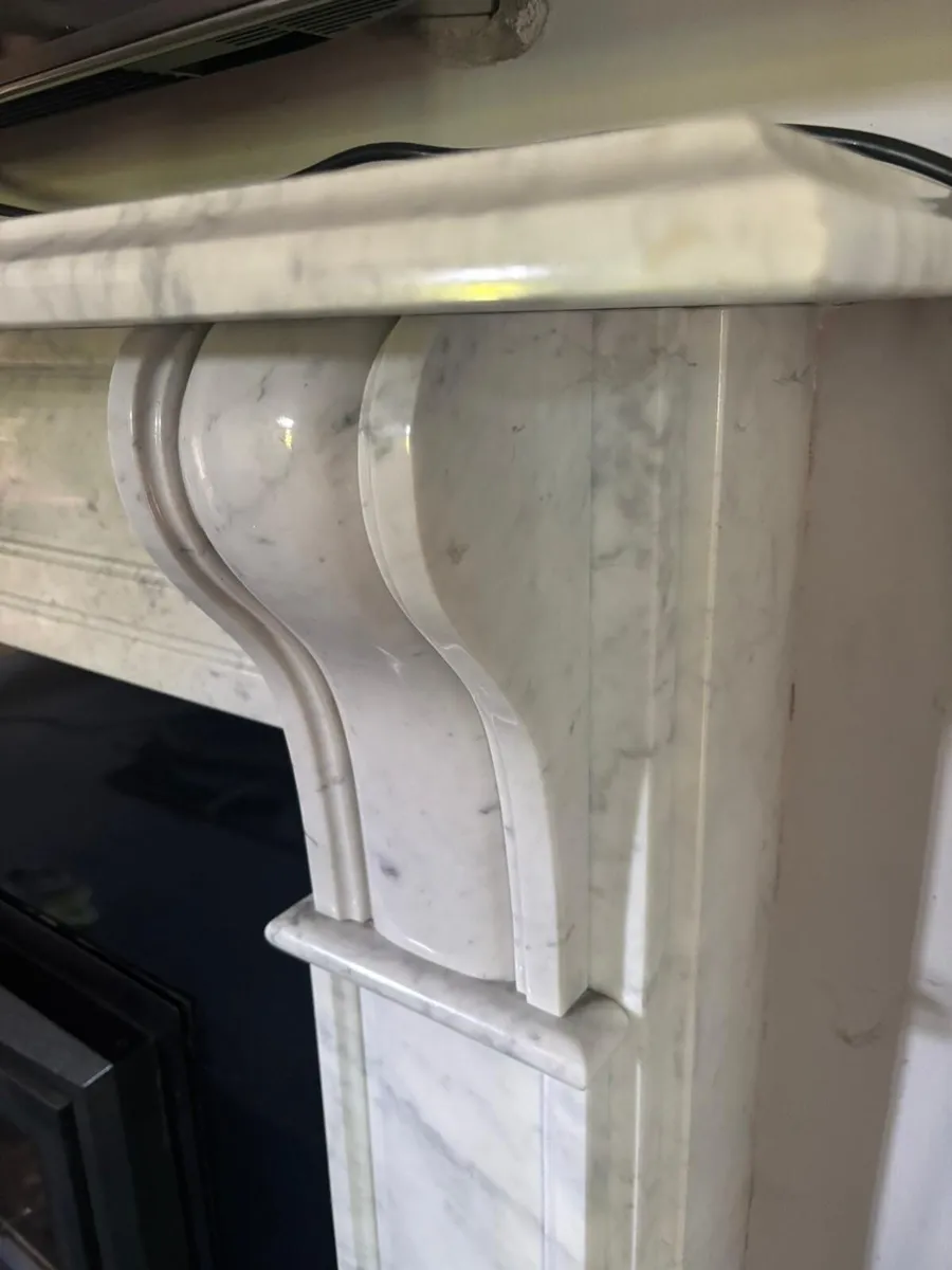 Marble fireplace and Stanley stove - Image 4