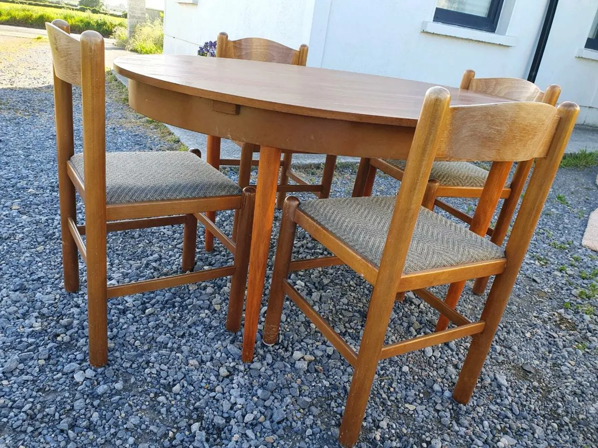 Mid century teak dining set by schreiber 6chairs - Image 1