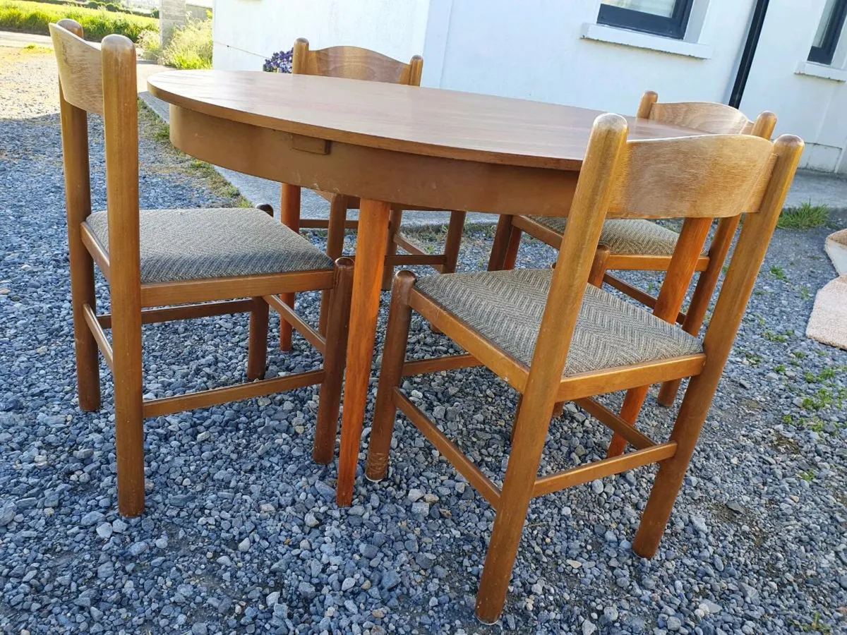 Mid century teak dining set by schreiber 6chairs - Image 2