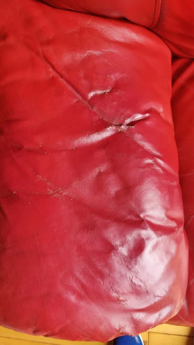 Red Leather Armchairs - Image 3