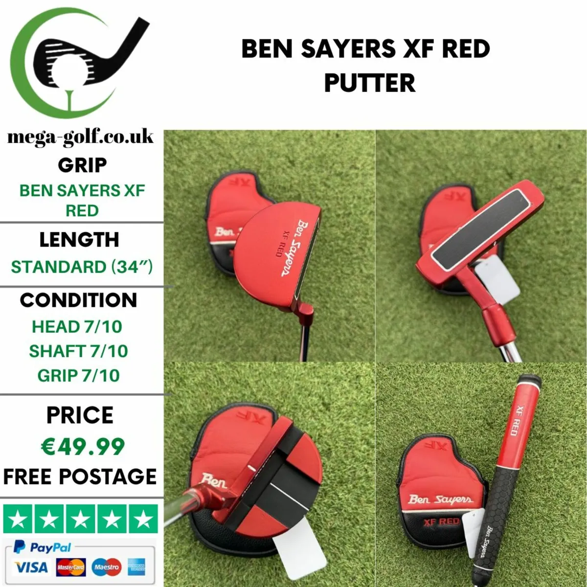 BEN SAYERS XF RED PUTTER / 34″ - Image 1