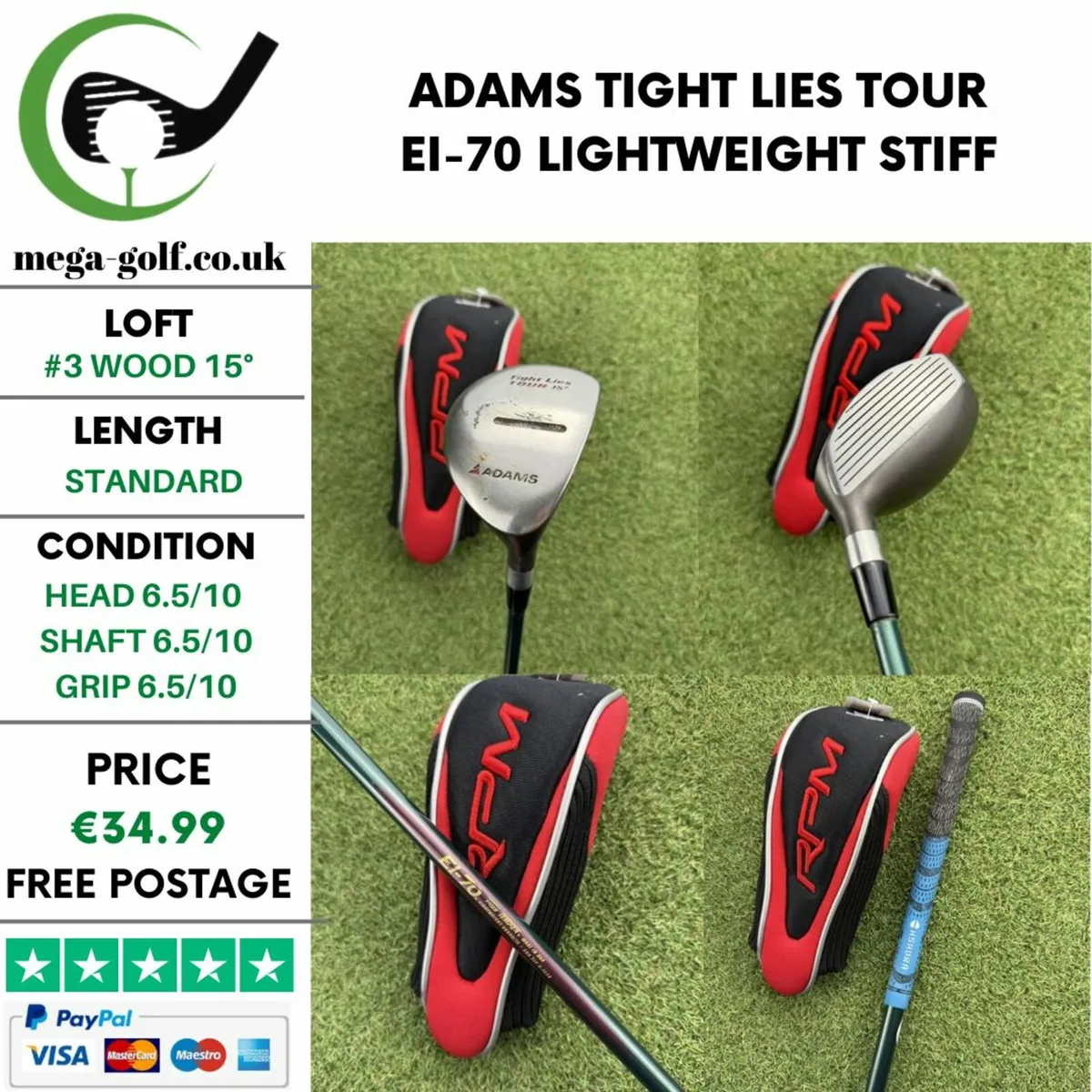 ADAMS TIGHT LIES TOUR / #3 WOOD 15° / STIFF - Image 1