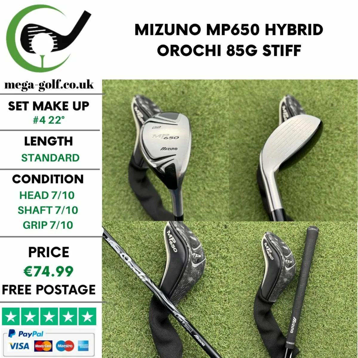 MIZUNO MP650 HYBRID / #4 22° / OROCHI 85G STIFF - Image 1
