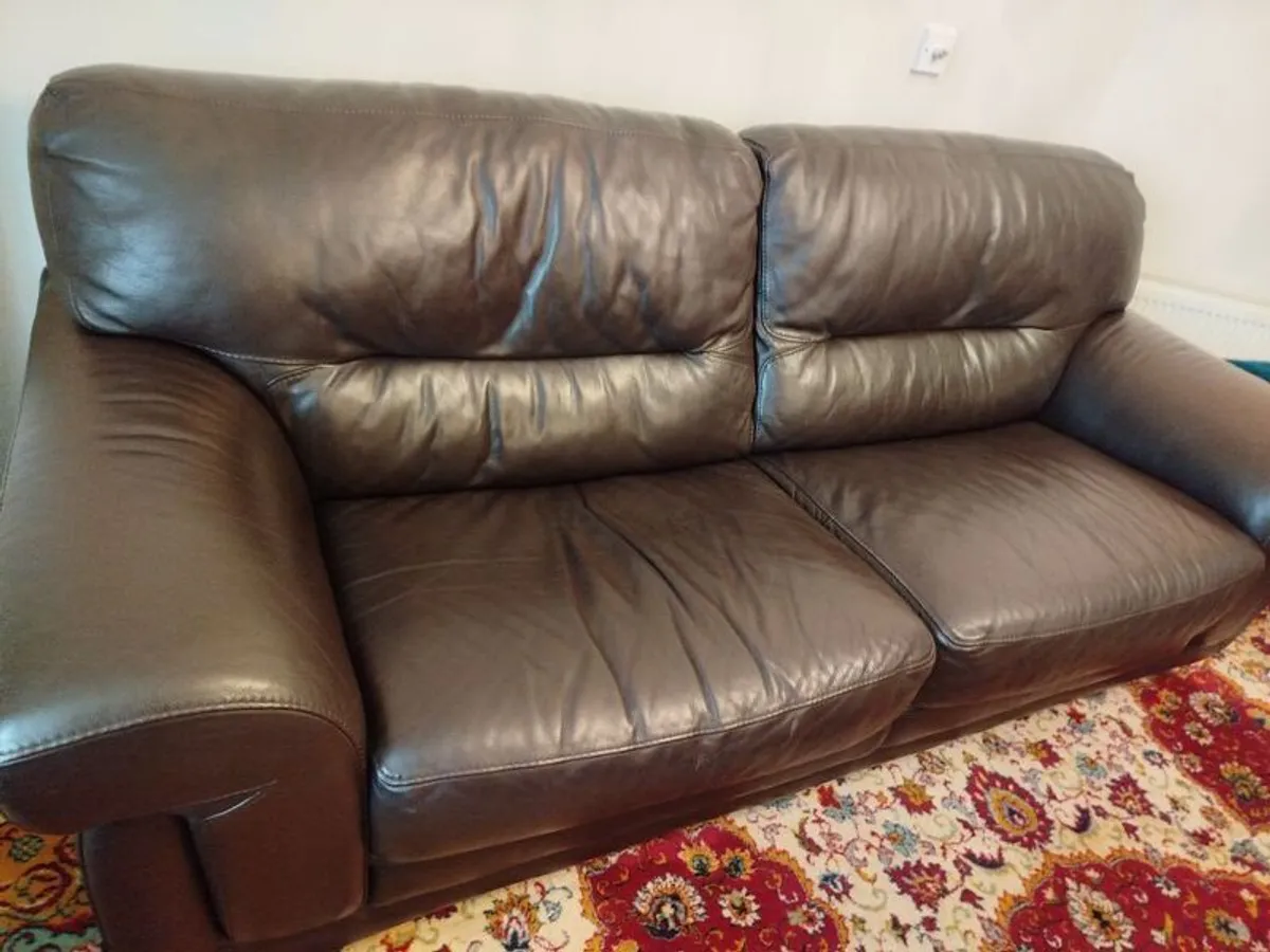 leather couch and armchair - Image 1