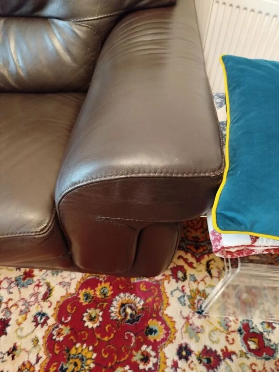 leather couch and armchair - Image 3