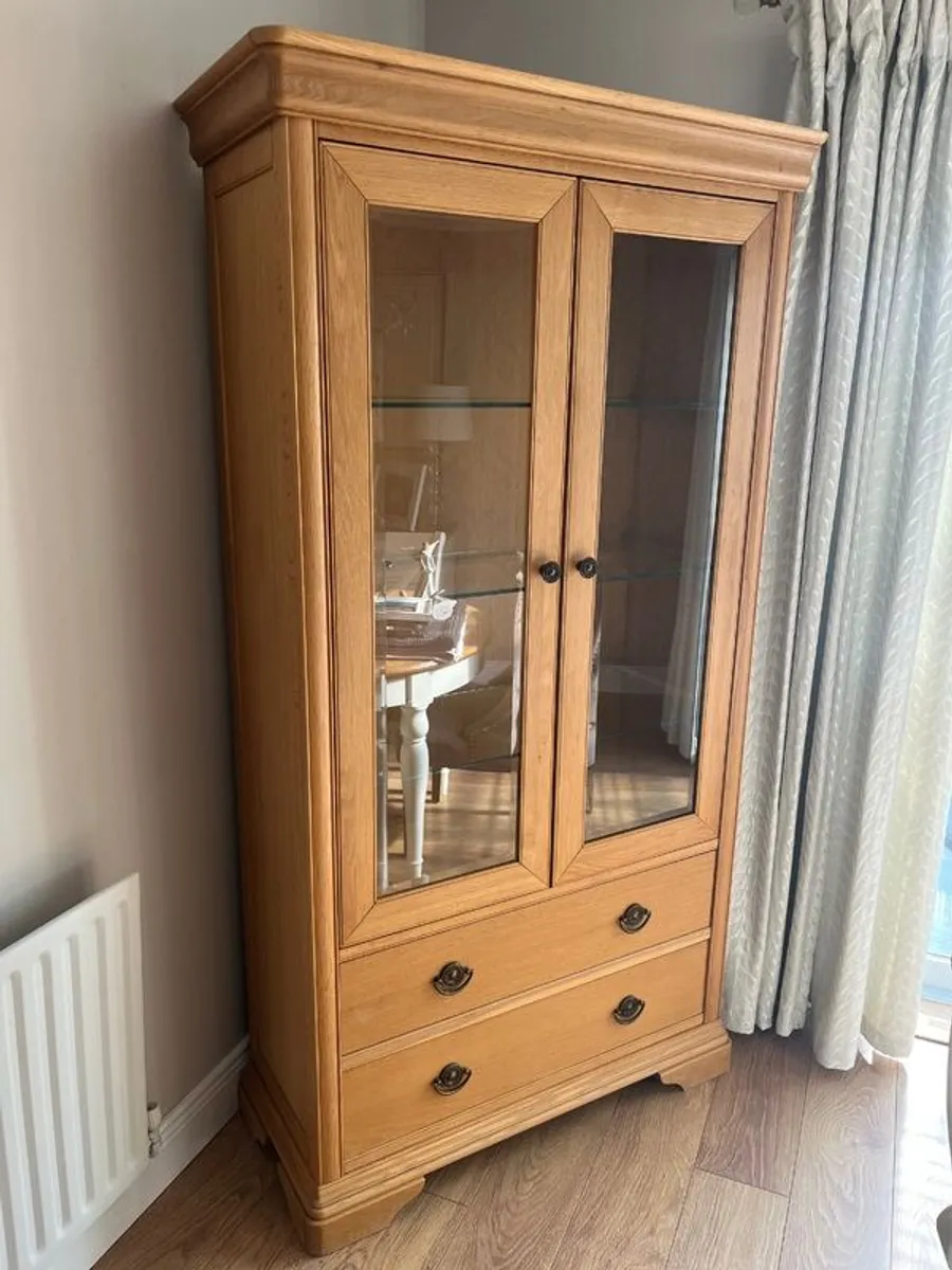 Solid Oak Display unit with drawers - Image 1