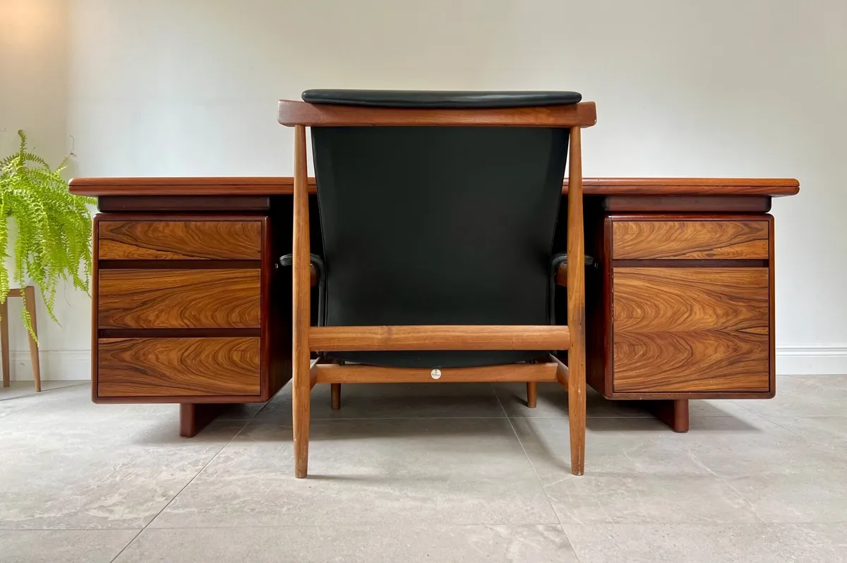 Mid century Howard Keith executive desk retro teak - Image 3