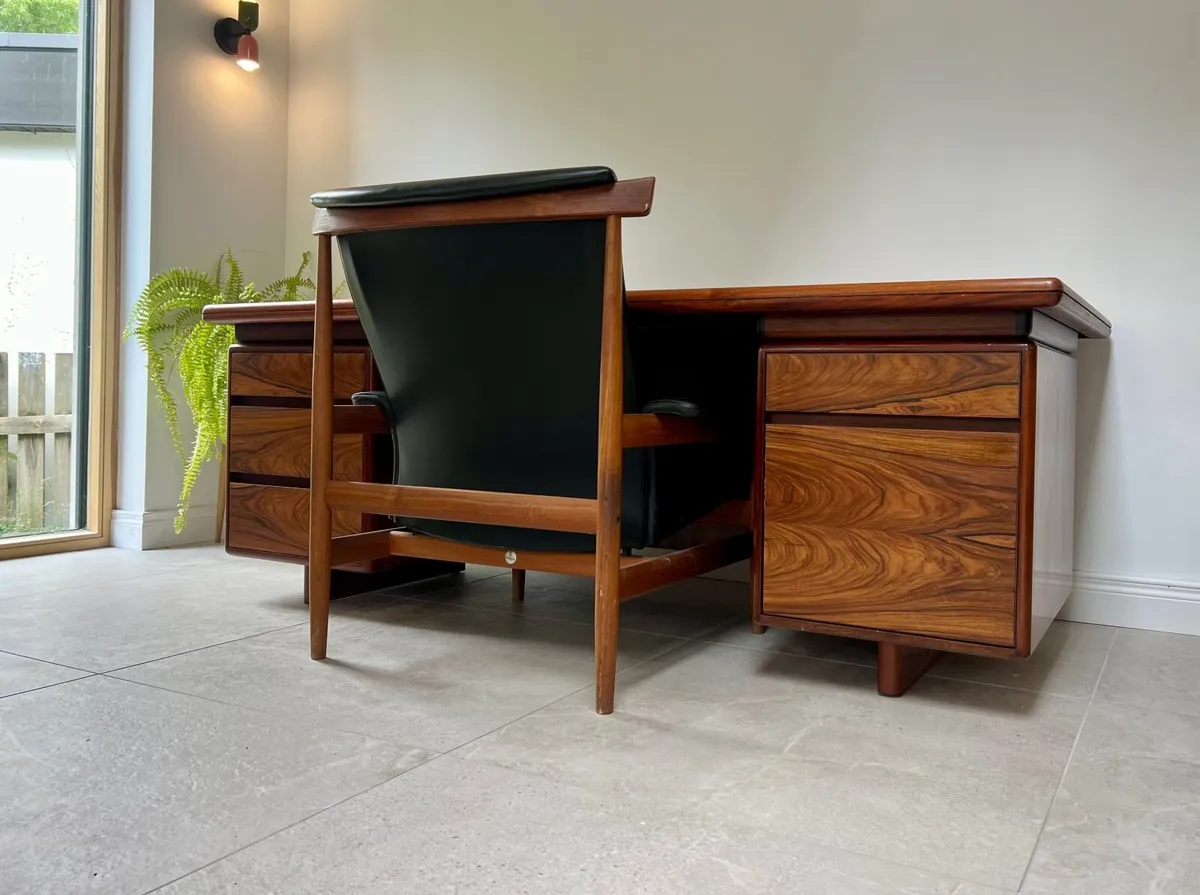 Mid century Howard Keith executive desk retro teak - Image 4