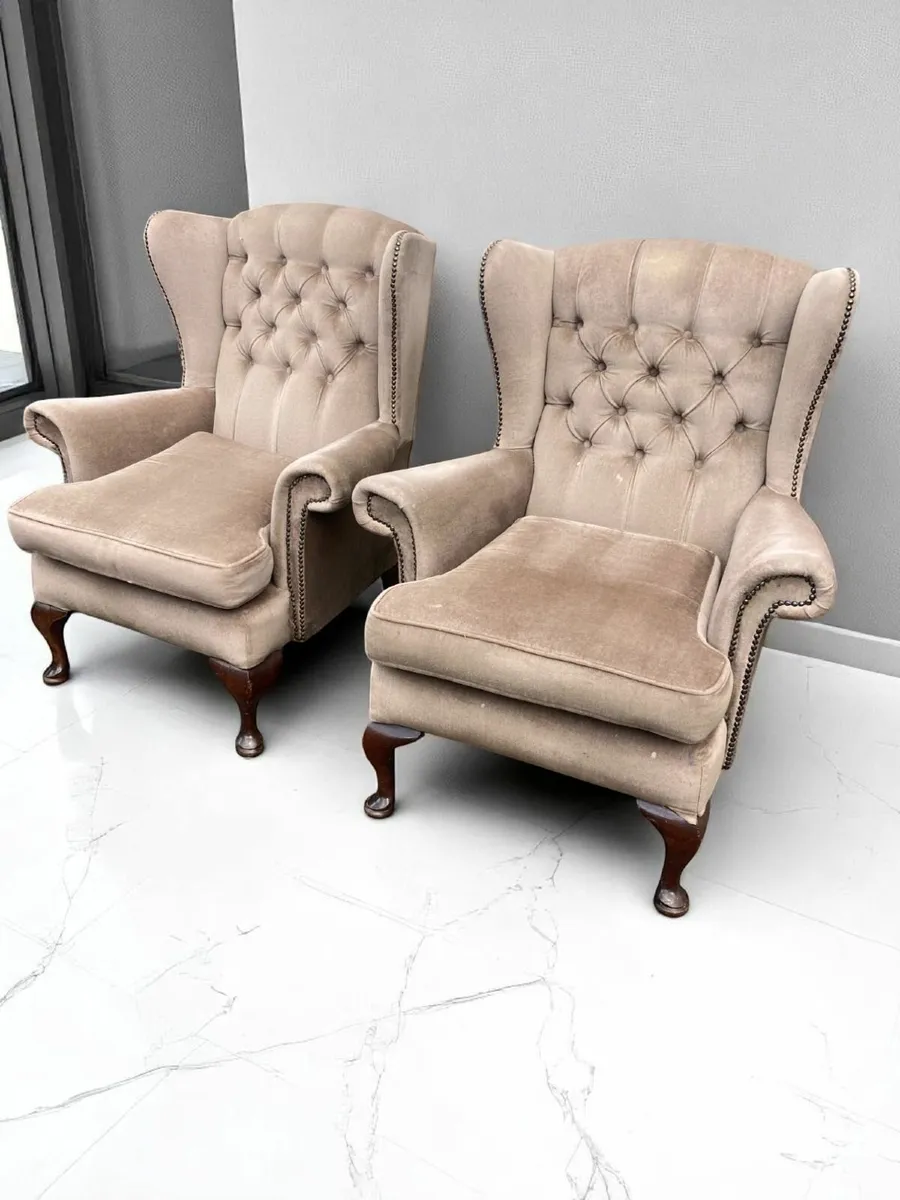 Armchairs x 2 - Wing Back - Image 4