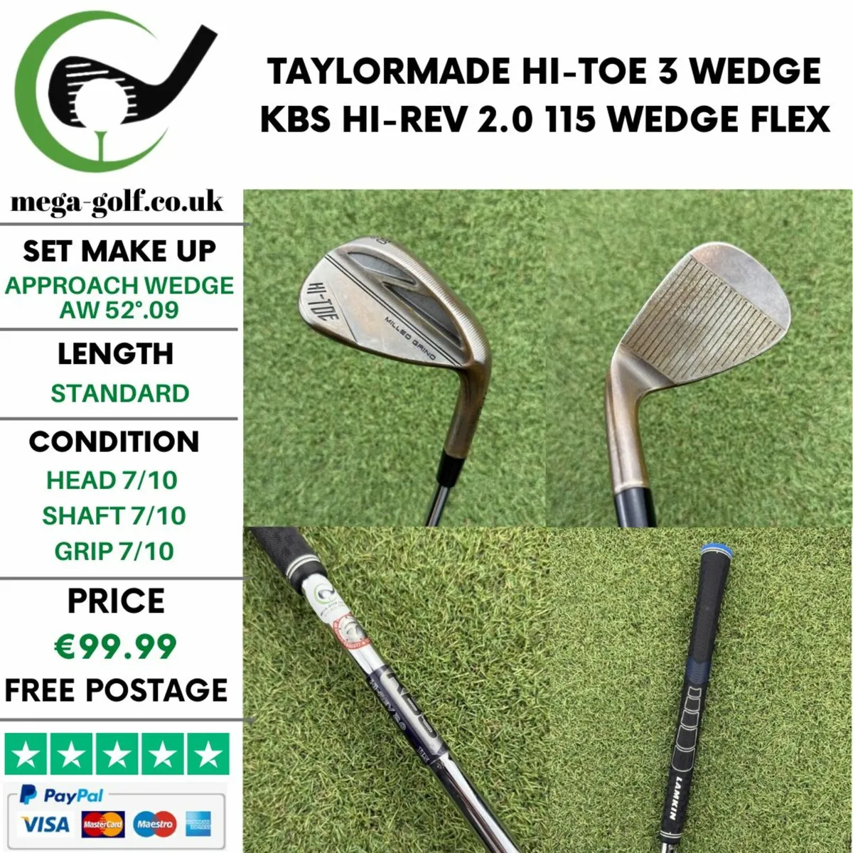 TAYLORMADE HI-TOE 3 WEDGE AW 52°.09 / WEDGE FLEX - Image 1