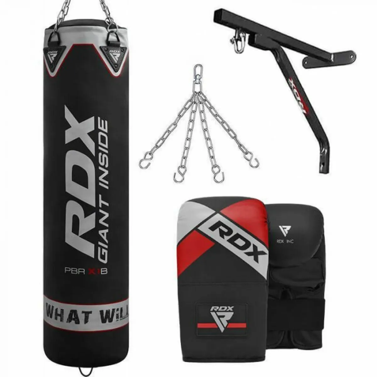 Boxing Bundle - 5FT Punch Bag with Gloves, Chains - Image 1
