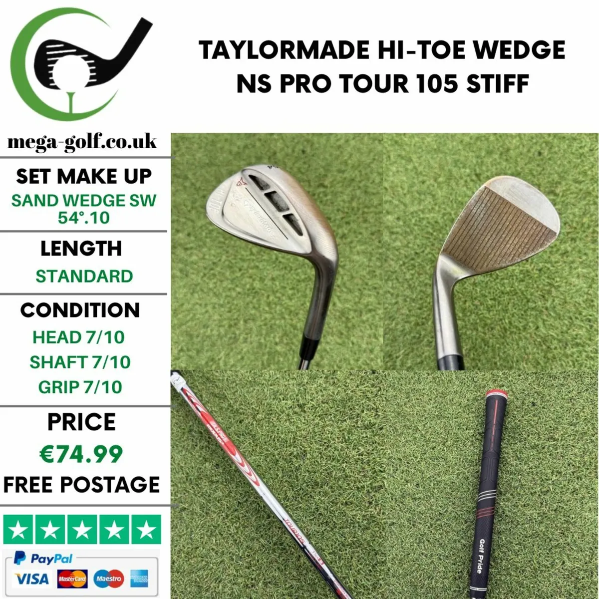 TAYLORMADE HI-TOE WEDGE SW 54°.10 / STIFF - Image 1