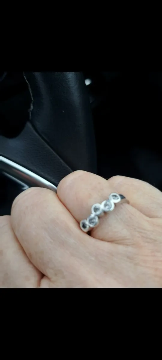 5 stone silver hallmarked ring size p