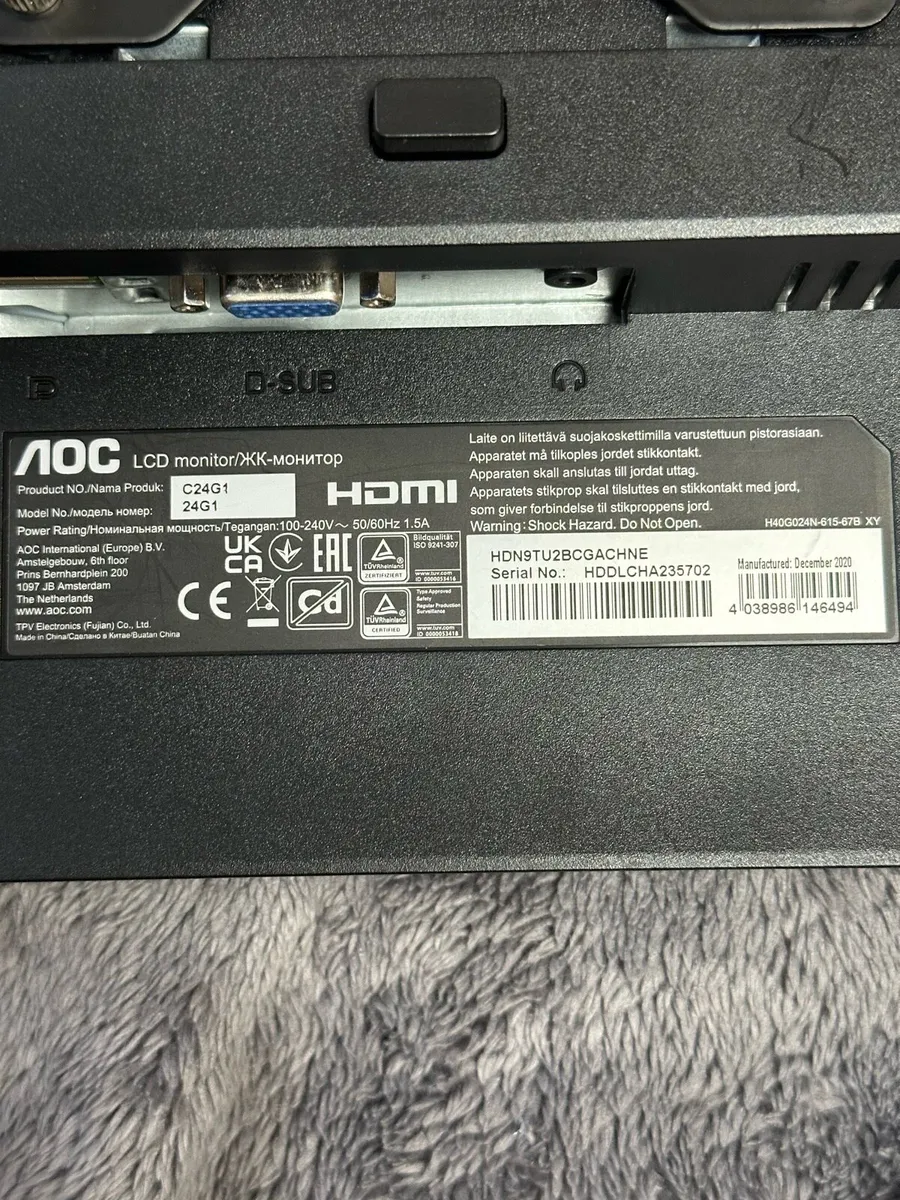 AOC 1080p 144Hz 24" Monitor - Image 1
