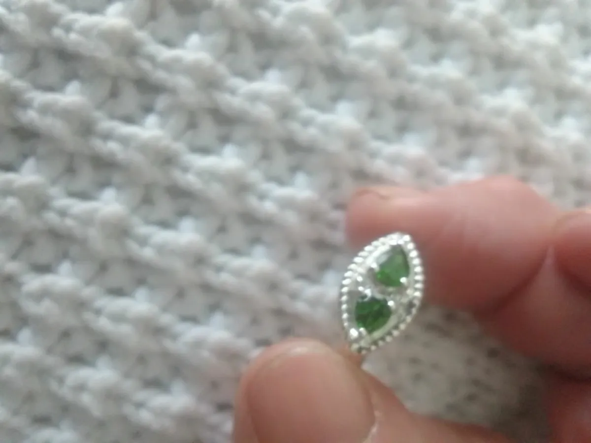 STG SILVER VINTAGE RUSSIAN DIOPSIDE EMERALD RING N - Image 3
