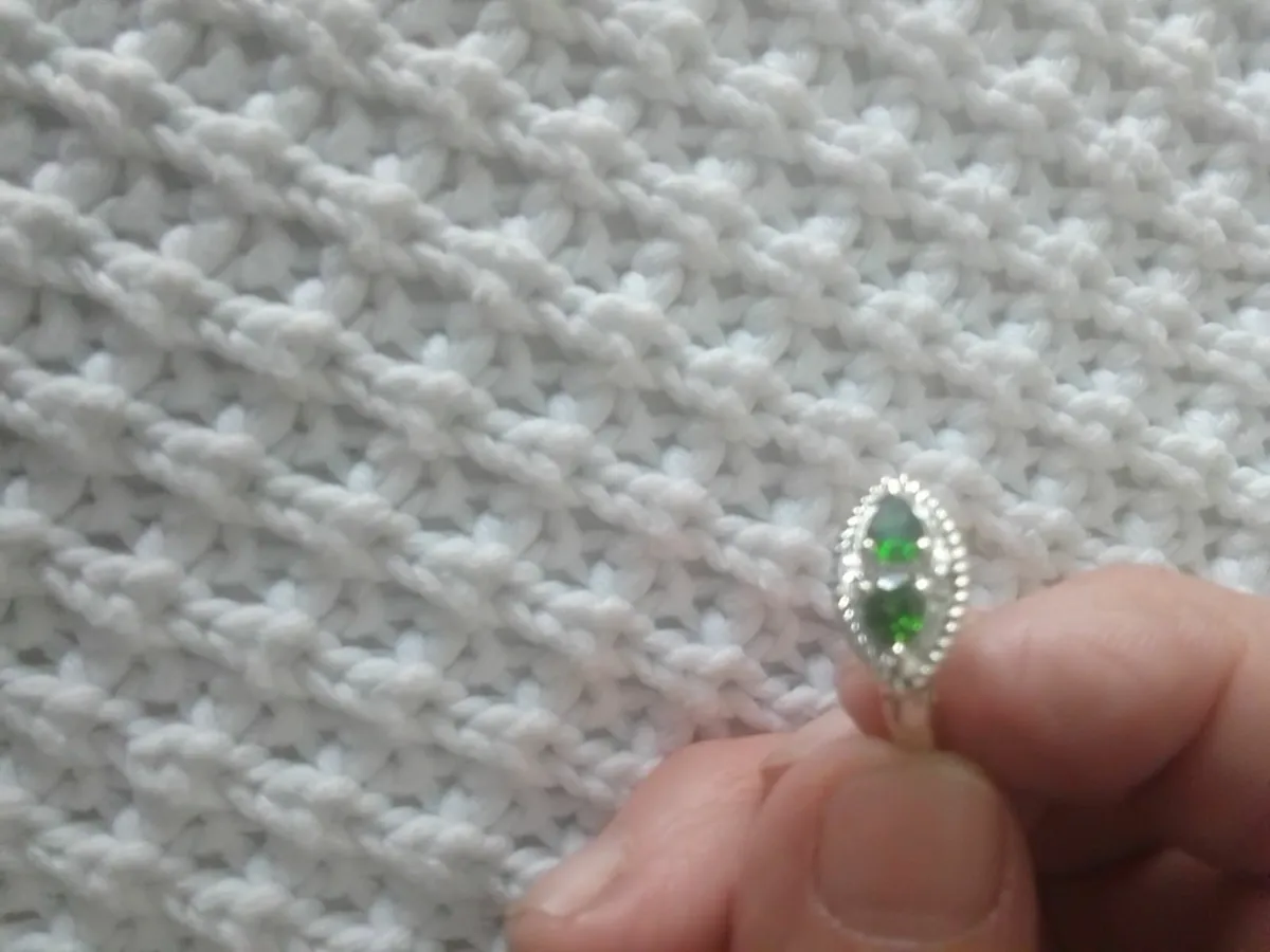 STG SILVER VINTAGE RUSSIAN DIOPSIDE EMERALD RING N - Image 4