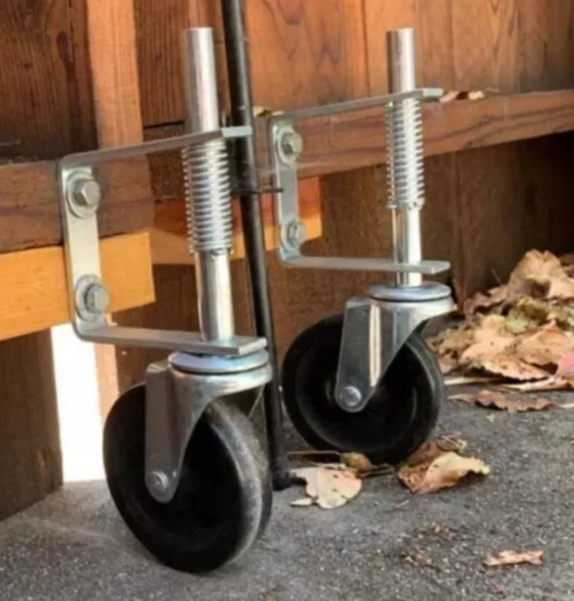 2 x Spring Loaded Gate Wheels 4 inch  NEW - Image 2