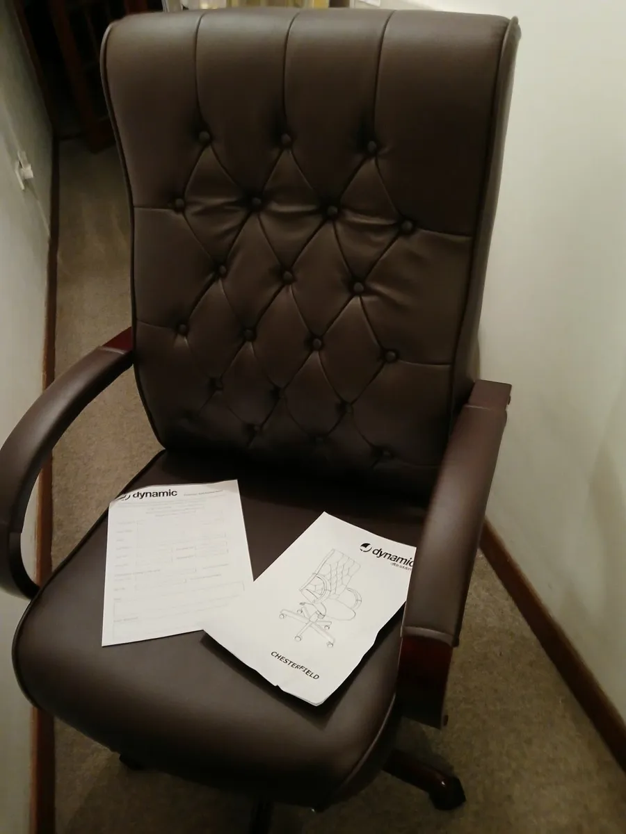 Office chair new chesterfeild full lesther del - Image 2