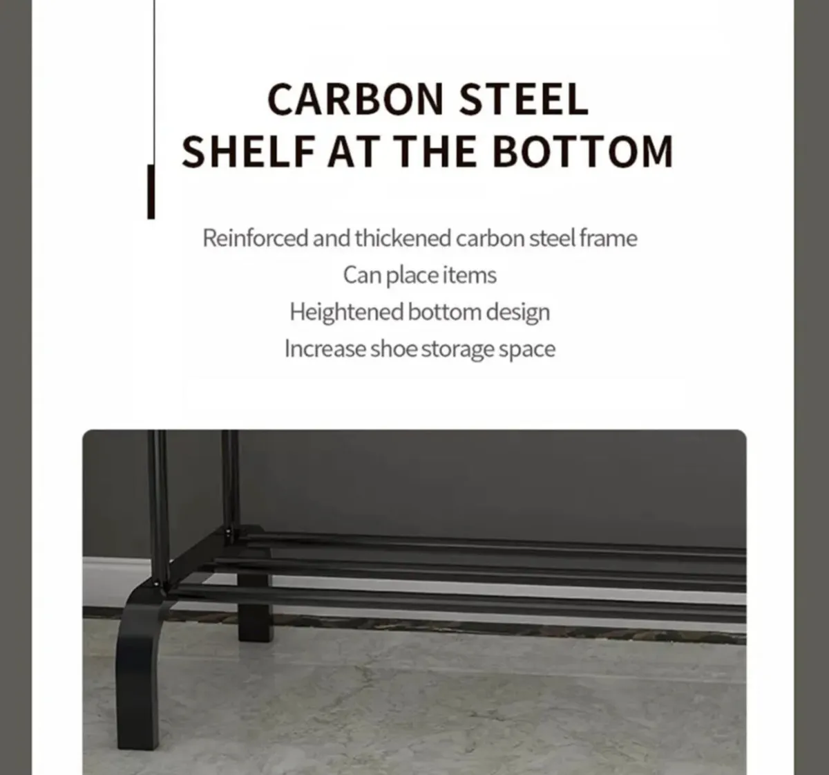 Metal Double Clothes Rail with Shelf - Image 4