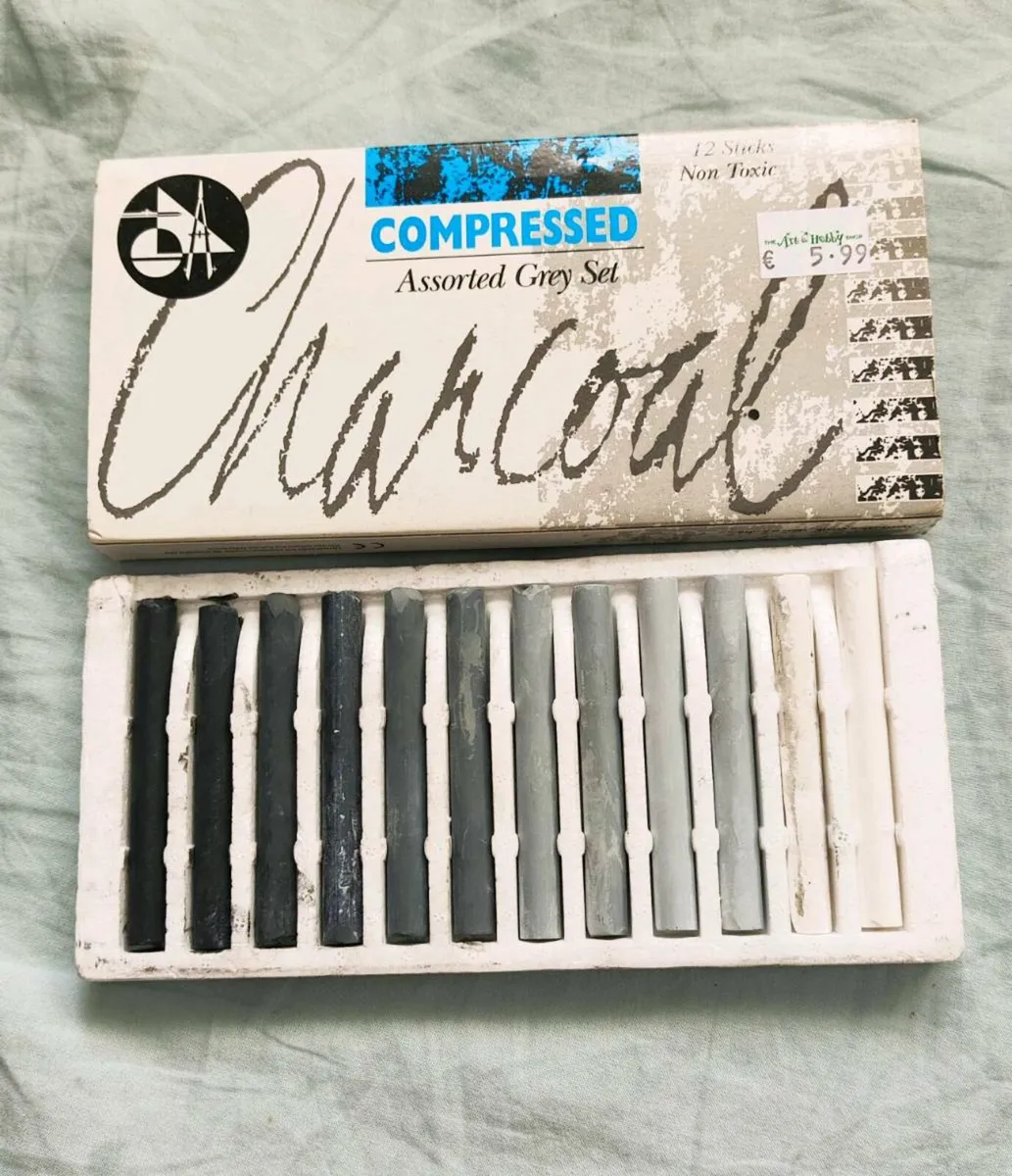Set of 12 Compressed Charcoal – Assorted Grey Tone - Image 3